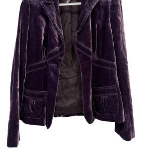 Laundry By Shelli Segal Purple Tailored Velvet Blazer